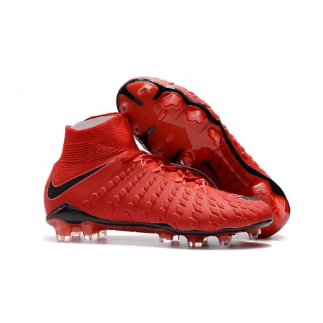 Scarpe da Calcio Terreni Compatti Nike Hypervenom Phantom III DF FG - Rosso Nero