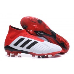 Scarpe da Calcio adidas Predator 18 + FG Uomo - Bianco Rosso Nero