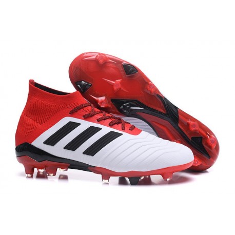 Scarpe da Calcio adidas Predator 18.1 FG Uomo - Bianco Rosso