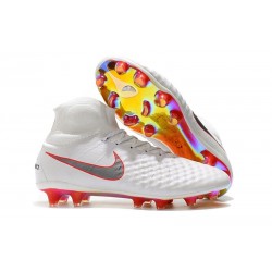 Nike Magista Obra II FG Scarpe da Calcio - Bianco Rosso