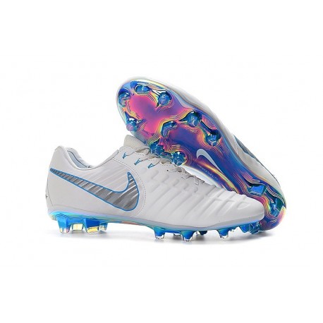 Nike Tiempo Legend 7 FG Nuovo Scarpa da Calcio - Bianco Grigio Blu