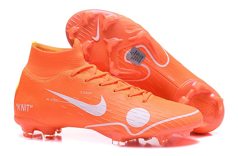 Nike Scarpa Off White 2018 Mercurial Superfly 6 Elite FG Arancio