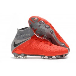 Scarpe da Calcio Terreni Compatti Nike Hypervenom Phantom III DF FG - Rosso Grigio