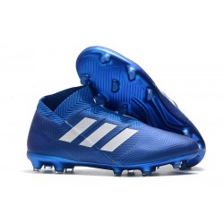 Adidas Scarpe da Calcio Nemeziz 18+ FG - Blu Bianco