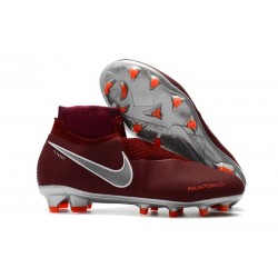 Scarpe da Calcio Nuovo Nike Phantom Vision Elite DF FG - Rosso Argento